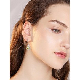 925 Sterling Silver Created Citrine Earrings for Women, November Birthstone Dangle Drop Earrings, Nov Birthday Jewelry for Women Girls