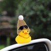 Wonuu Rubber Duck Car Ornaments with Knit Hat for Dashboard