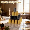 12 oz Disposable Plastic Cups – Black & Gold 2-Color