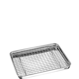 GEFU VARIADO Baking Tray 31.5 cm with Stainless Steel Cooling Rack | Baking, Cooling & Draining in One | Heat Resistant up to 250 °C | Dishwasher Safe