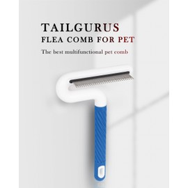 Flea Comb, TailGurus Effective Flea Comb for Cats & Dogs - Shedding Brush for All Pets - Long Hair Friendly - Durable - Versatile & Safe - Durable, Safe & Versatile - Portable, Pet-Friendly(TG2042)