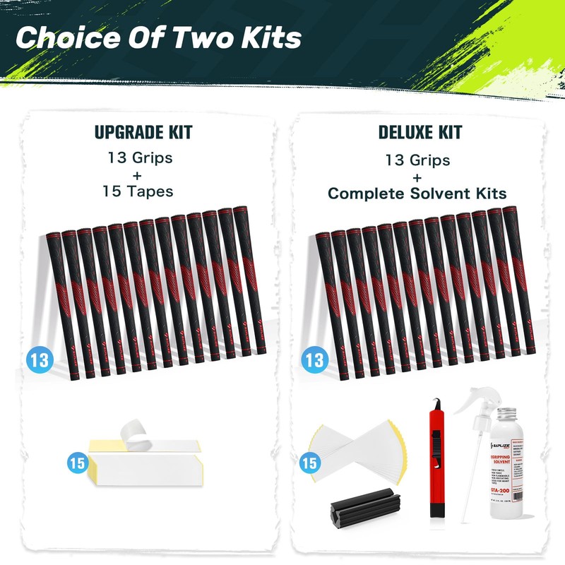 SAPLIZE Golf Grips Set of 13 with Complete Regripping Kit,