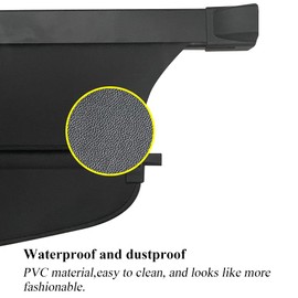 Vesul Retractable Cargo Cover Compatible with Jeep Grand Cherokee L 3 Row 2025 2024 2023 2022 2021 Security Shade Shield Tonneau Cover Anti-Peeping Luggage Privacy Screen