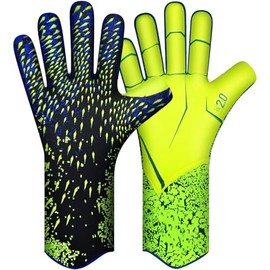 QUICARD Goalkeeper Gloves, Good Grip Football Gloves Children in Sizes 6/7/8/9/10, Strong Receiver for Teenagers, Adults, Children (Green, 8)
