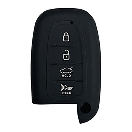 Key Fob Cover for Sonata Genesis: 4 Buttons Silicone Remote Case Protector Fit for Hyundai Elantra ElantraGT Sonata Santa Fe Sonata Hybrid 2011 to 2015 SY5HMFNAO4 819962M020 954403Q000 (Black2)