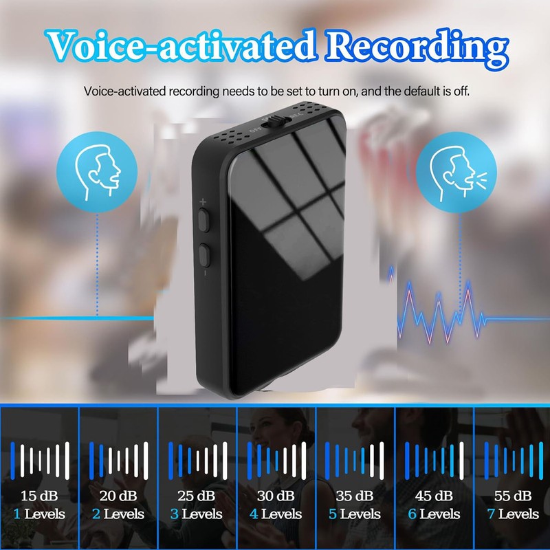 Small Voice Recorder 70H Battery Time USB C Charging HD