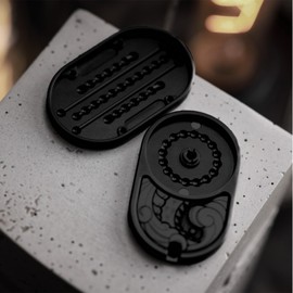 WaJexy Fidget Toys Adults, Premium Alloy Mechanical Fidget Toy, Dragon Ding Ding Fidget Slider, Help Relieve Stress,Compact Portable Sensory Fidget Tool,Gifts for Adults and Teens (Black)