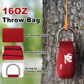 Aystkniet Arborist Throw Line Kit with Slick Rope & 16oz Throw Weight & Reflective Storage Bag, Polyester Throw Line and Reinforced Arborist Throw Ball Kit for High Limbs Trimming Cutting
