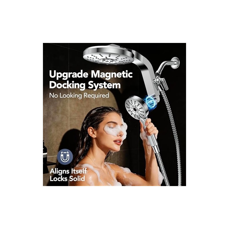 High Pressure Rain Showerhead Combo, 2026 Magnetic Shower Head Set