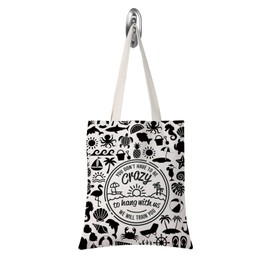 TSOTMO You Don’t Have To Be Crazy To Hang Out With Us Beach Tote Bag Vacation Crew Gift Besties Fun Gift (Be Crazy tote)