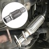 X AUTOHAUX 60x260mm Universal Car Exhaust Flexible Pipe Tubing Silver