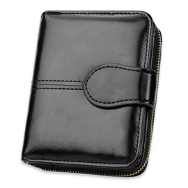 Urban & Chic Classic Style Bi-Fold Ladies Wallet/Purse with Zip Pocket, Multiple Slots Women's Wallet/Purse (Black)