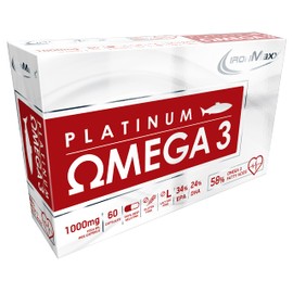 IronMaxx Platinum Omega 3 Capsules - 1000 mg Omega 3 Fish Oil Capsules, High Potency - 1 x 60 Capsules