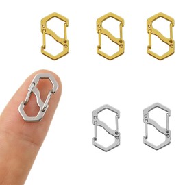 Canollo Pack of 6 Chain Clasps with Double Opening, S-Lock Bracelet Clasp, 16 mm Mini Lobster Clasp, Silver and Gold, Clasps Set for Bracelets, Necklaces, Jewellery Making