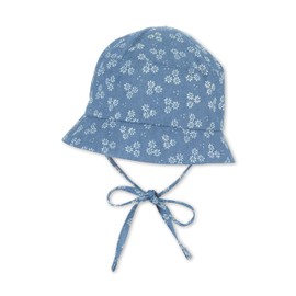 Sterntaler Unisex Children's Hat Flowers Children's Hat, mid-blue