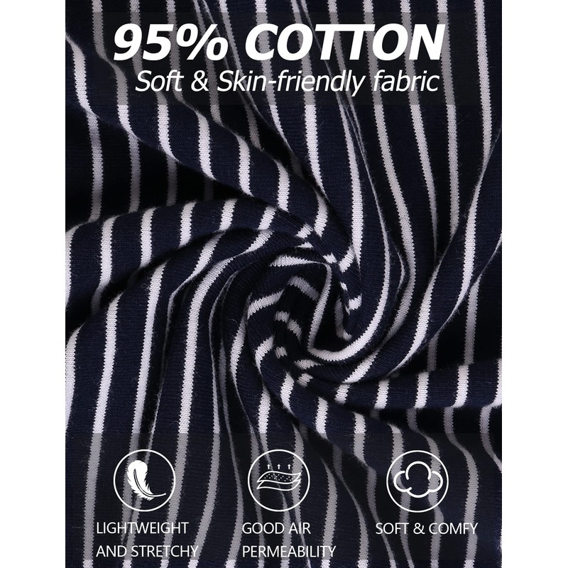 Sykooria Long Men's Pyjamas with Cotton Cuffs, 2-Piece Pyjamas with