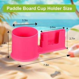DINGLIAN Paddleboard Cup Holder, 2 in 1 Kayak Cup Holder, Stand Up Drink Bottle & Boat Phone Holder, Paddle Board and Kayak Accessories for Types of Cup Bottle Drink & Phone (Pink)