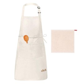 Viedouce 2-Pack of Waterproof Cooking Aprons with Pockets, Adjustable Kitchen and BBQ Aprons