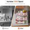 Sevenblue 4-Pack Magnetic Spice Rack for Refrigerator with Hooks, Pink