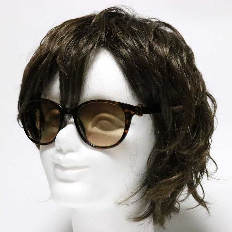 [FashionBerry] ゴールドデミ×ブラウンハーフ サングラス 度なしメガネ ファッションメガネ めがね 眼鏡 メンズ レディース 丸