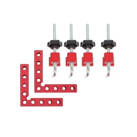 Scoya Complete Corner Clamp Kit L-Shaped 90 Degree Right Angle Ruler Woodworking Fixture Woodworking Fastening Tool Aluminum Alloy 3.9 inches (100 mm)