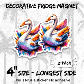Goose Magnet 4 Inch 2-Pack Cute Funny Souvenir – Strong Vinyl Decorative Animal Magnets for Fridge Locker Kitchen Office Men Women Kids Adults– Cute Fun Aesthetic Cool Durable ID44999