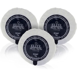Pleat Wrapped Mini Hotel Soap Luxury Bath Soaps Travel Small Bath Soap Mini Soaps Bathroom Soap Round Hotel Bar Soap Individually Wrapped for B&B Hotel and Guest House Elite 15 Gram Pack of 25