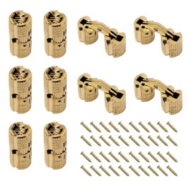 10 Uds. Bisagras De Barril De 0.315 Pulgadas () Bisagras Invisibles Ocultas Para Muebles De Gabinete Ángulo De Apertura De 180 Grados Oculto Con Tornillos 40X 8 Mm Latón