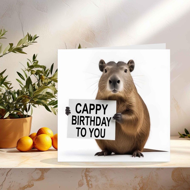 Capybara Birthday Card - Cappy Birthday To You 145mm x