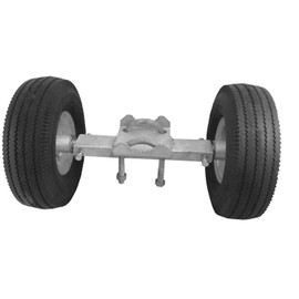 Rolling GATE 10" Wheel Carrier: for Chain Link Fence Rolling/Sliding Gates - Gate Wheel Rut Runner - 2 Pneumatic Rubber Wheels (axle is 12" from Wheel to Wheel)