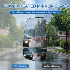 Aritoxy Passenger Right Side Lower Mirror Glass for Ford Transit 150 250 350 HD 2015-2023 MK8,Right Convex Mirror Glass Replacement with Backing Plate, Replace BK3Z17K707B