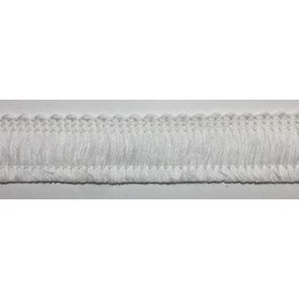 1" Light Weight Cotton Brush Fringe Trims - 20 Continuous Yards- Made in USA (White)