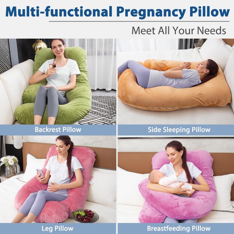 AMCATON 60 Inch Pregnancy Pillow for Sleeping, Extra Large U