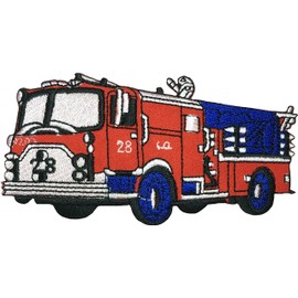 Ranger Return Firefighter Car Fire Truck Rescue Costume Kids Sign Badge Decal Embroidered Applique DIY Sew on Iron on Patch - Red (Iron-FIRE-Truck-RED)