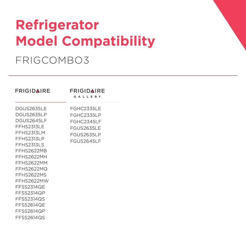 Frigidaire FRIGCOMBO3 WF3CB Water PAULTRA Air Filter Combo Pack, 2