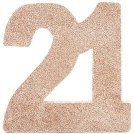 Number 21 Glitter Table Decoration Rose Gold