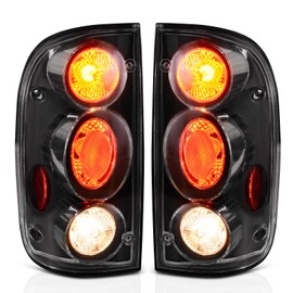 AUTOSAVER88 Taillights Tail Lamps Compatible with Tacoma 2001 2002 2003 2004 Black Housing Clear Lens