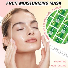 JunKuJK 10PCS Hydrating Facial Sheet Mask,Moisturizing Face Masks Gift Set,Long Lasting Face Mask Facial Mask Kit for All Skin Types(Set C)