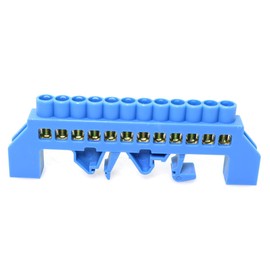 PZRT Terminal Block Terminal Bus Bar 12 Positions Screw Brass Terminal Grounding Strip Block DIN Rail Type Bottom Seat
