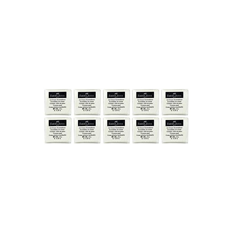 Faber-Castell Kneading Eraser, Art Eraser, White, Pack of 10