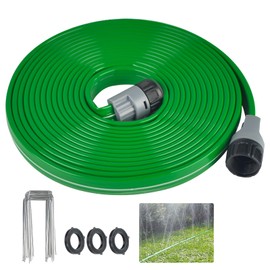 50 Ft Sprinkler Soaker Hose with Holes, Flat Garden Soaker Hose Kit
