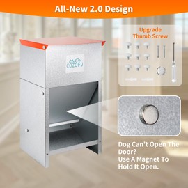 COZOFU Dog Feeder - Galvanized Metal Pet Food Station for Indoor & Outdoor Use - Automatic Gravity-Fed Dispenser Suitable for Small, Medium, and Large Dog Breeds - Capacity: 50 Pounds of Dry Kibble