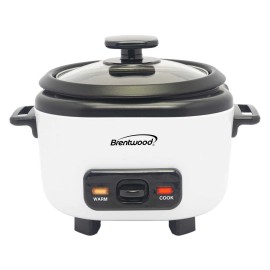 Brentwood 3-Cups Uncooked/6-Cups Cooked Electric Rice Cooker with Measuring C...
