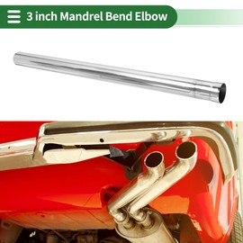 Motoforti 3" OD Straight Tubing Mandrel Exhaust Tube Pipe 45" Length T304 Stainless Steel Universal Fit Piping Silver Tone