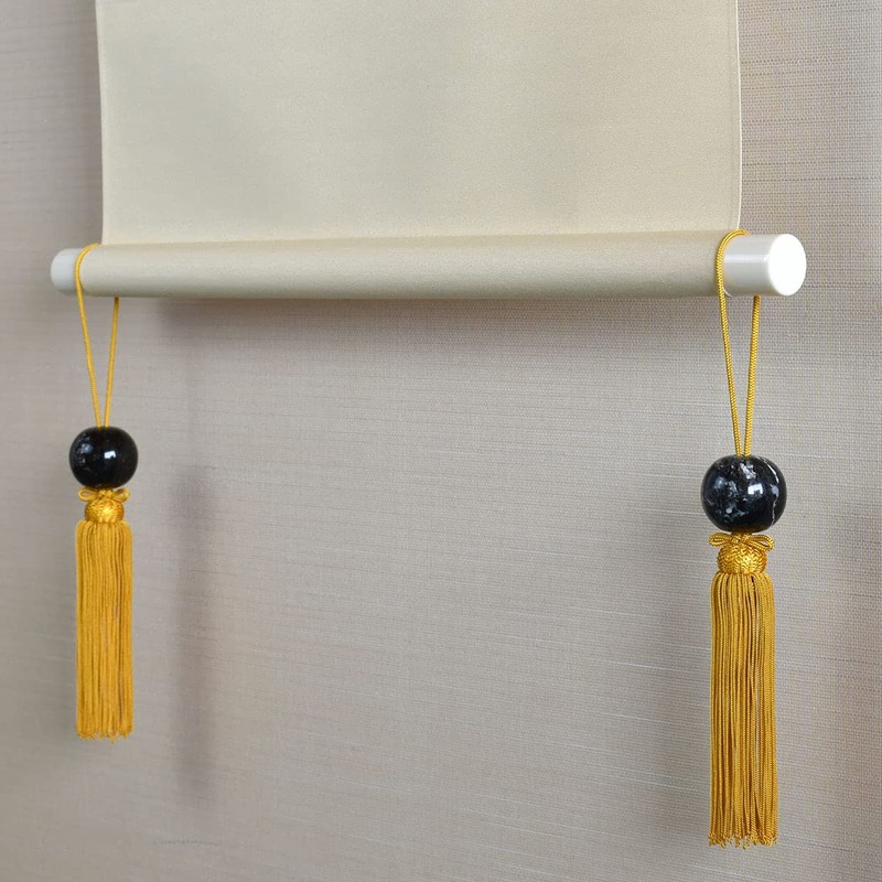 Wind Chen Marble Round Ball Wall Scroll Ornament, Natural Stone