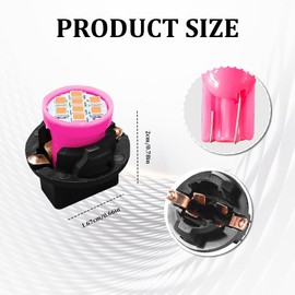 Lyxheth 10PCS T10 194 168 LED Dash Instrument Light Bulbs with Twist Lock Socket, Dashboard Light, Bright Panel Gauge Cluster Dashboard Bulb, 8-SMD LED Car Replacement Bulbs for Cars (Pink)