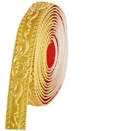 Bright Gold Flexible Molding Trim Wall Trim, 16.4 Feet Self Adhesive Peel and Stick Molding Ceiling Molding Cabinet Border, Mirror Frame Trim Wall Trim for Home Decor Wall Molding & Trim