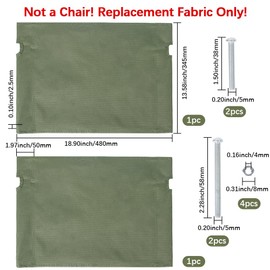 GORGECRAFT 2pcs Camp Chair Replacement Fabric Waterproof Outdoor Folding Chair Seat Replacements 18.9x13.8 Inch Dark Olive Green Oxford Cloth Portable Back Camping Chair Cover for Hiking Backpacking