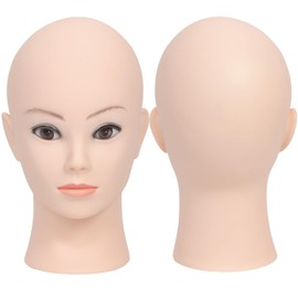 Female Cosmetology Bald Manikin Mannequin Head for Wigs Making Wig Display Hat Display Glasses Display with Free Clamp