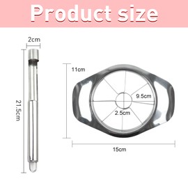 Apple Corer & Apple Cutter,1 Pcs Stainless Steel Apple Slicer And 1 Pcs Stainless Steel Apple Cutter,Ergonomic Handle-Easy Grip-8 Sharp Blade & Slices,For Fruits And Vegetables Easy Removal Of Strunks